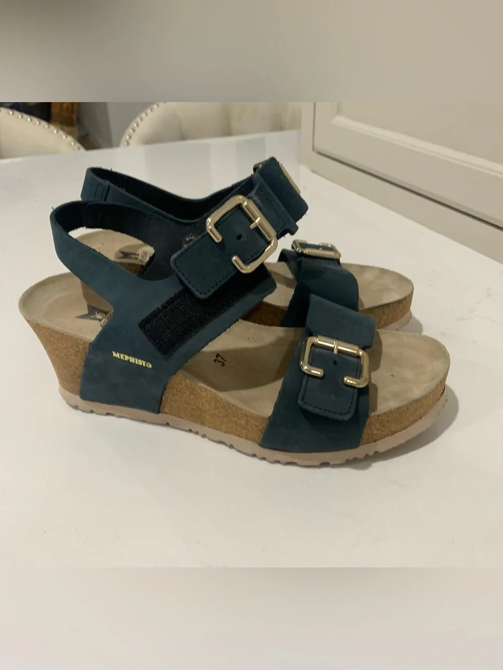 Mephisto Lissandra Platform Wedge Sandal Shoes 37